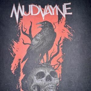 Mudvayne Band Tee Small Raven Skull Graphic Faded Heavyweight